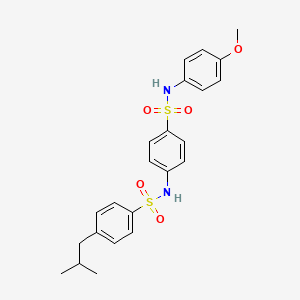 molecular formula C23H26N2O5S2 B4755264 4-isobutyl-N-(4-{[(4-methoxyphenyl)amino]sulfonyl}phenyl)benzenesulfonamide 