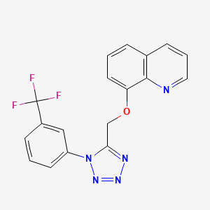 molecular formula C18H12F3N5O B4755292 8-({1-[3-(trifluoromethyl)phenyl]-1H-tetrazol-5-yl}methoxy)quinoline 