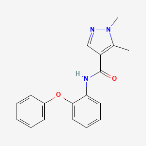 molecular formula C18H17N3O2 B4755294 1,5-dimethyl-N-(2-phenoxyphenyl)-1H-pyrazole-4-carboxamide 