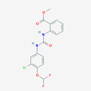 molecular formula C16H13ClF2N2O4 B4755307 methyl 2-[({[3-chloro-4-(difluoromethoxy)phenyl]amino}carbonyl)amino]benzoate 