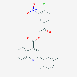 molecular formula C26H19ClN2O5 B4755313 2-(4-chloro-3-nitrophenyl)-2-oxoethyl 2-(2,5-dimethylphenyl)-4-quinolinecarboxylate 