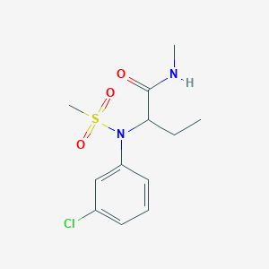 molecular formula C12H17ClN2O3S B4755333 2-[(3-chlorophenyl)(methylsulfonyl)amino]-N-methylbutanamide 