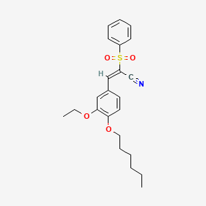 molecular formula C23H27NO4S B4755349 3-[3-ethoxy-4-(hexyloxy)phenyl]-2-(phenylsulfonyl)acrylonitrile 
