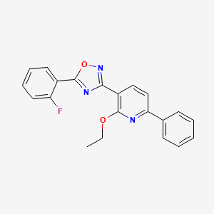 molecular formula C21H16FN3O2 B4755360 2-ethoxy-3-[5-(2-fluorophenyl)-1,2,4-oxadiazol-3-yl]-6-phenylpyridine 