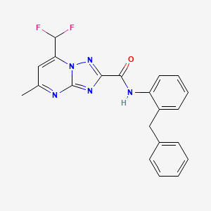 molecular formula C21H17F2N5O B4755369 N-(2-benzylphenyl)-7-(difluoromethyl)-5-methyl[1,2,4]triazolo[1,5-a]pyrimidine-2-carboxamide 