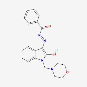 molecular formula C20H20N4O3 B4755375 N'-[1-(4-morpholinylmethyl)-2-oxo-1,2-dihydro-3H-indol-3-ylidene]benzohydrazide 