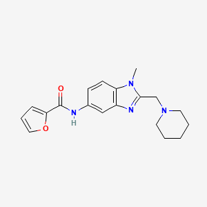 molecular formula C19H22N4O2 B4755376 N-[1-methyl-2-(1-piperidinylmethyl)-1H-benzimidazol-5-yl]-2-furamide 