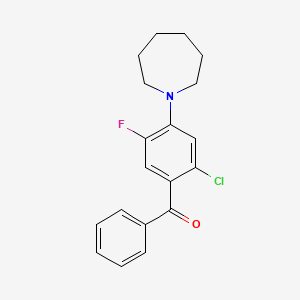 molecular formula C19H19ClFNO B4755389 [4-(1-azepanyl)-2-chloro-5-fluorophenyl](phenyl)methanone 