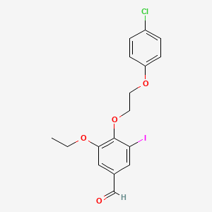 molecular formula C17H16ClIO4 B4755390 4-[2-(4-chlorophenoxy)ethoxy]-3-ethoxy-5-iodobenzaldehyde 