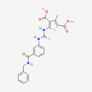 molecular formula C24H23N3O5S2 B4755403 dimethyl 5-{[({3-[(benzylamino)carbonyl]phenyl}amino)carbonothioyl]amino}-3-methyl-2,4-thiophenedicarboxylate 