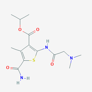 molecular formula C14H21N3O4S B4755410 isopropyl 5-(aminocarbonyl)-2-[(N,N-dimethylglycyl)amino]-4-methyl-3-thiophenecarboxylate 
