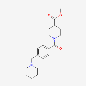 molecular formula C20H28N2O3 B4755411 methyl 1-[4-(1-piperidinylmethyl)benzoyl]-4-piperidinecarboxylate 