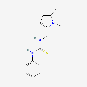 molecular formula C14H17N3S B4755419 N-[(1,5-dimethyl-1H-pyrrol-2-yl)methyl]-N'-phenylthiourea 