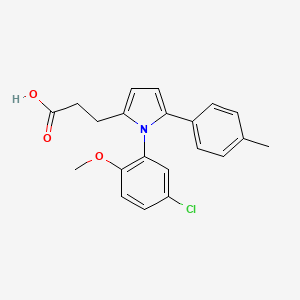 molecular formula C21H20ClNO3 B4755440 3-[1-(5-chloro-2-methoxyphenyl)-5-(4-methylphenyl)-1H-pyrrol-2-yl]propanoic acid 