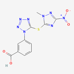 molecular formula C11H8N8O4S B4755450 3-{5-[(1-methyl-3-nitro-1H-1,2,4-triazol-5-yl)thio]-1H-tetrazol-1-yl}benzoic acid 