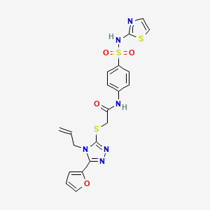 molecular formula C20H18N6O4S3 B4755457 2-{[4-allyl-5-(2-furyl)-4H-1,2,4-triazol-3-yl]thio}-N-{4-[(1,3-thiazol-2-ylamino)sulfonyl]phenyl}acetamide 