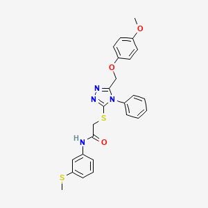 molecular formula C25H24N4O3S2 B4755473 2-({5-[(4-methoxyphenoxy)methyl]-4-phenyl-4H-1,2,4-triazol-3-yl}thio)-N-[3-(methylthio)phenyl]acetamide 