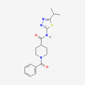 molecular formula C18H22N4O2S B4755480 1-benzoyl-N-(5-isopropyl-1,3,4-thiadiazol-2-yl)-4-piperidinecarboxamide 