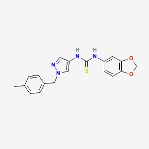 molecular formula C19H18N4O2S B4755484 N-1,3-benzodioxol-5-yl-N'-[1-(4-methylbenzyl)-1H-pyrazol-4-yl]thiourea 