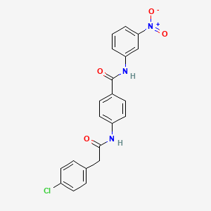 molecular formula C21H16ClN3O4 B4755505 4-{[(4-chlorophenyl)acetyl]amino}-N-(3-nitrophenyl)benzamide 