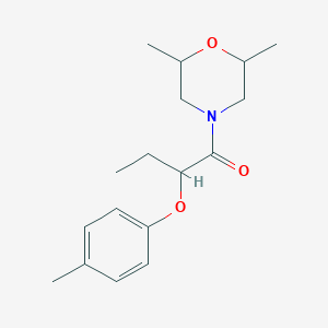 molecular formula C17H25NO3 B4755513 2,6-dimethyl-4-[2-(4-methylphenoxy)butanoyl]morpholine 
