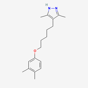 molecular formula C18H26N2O B4755519 4-[5-(3,4-dimethylphenoxy)pentyl]-3,5-dimethyl-1H-pyrazole 