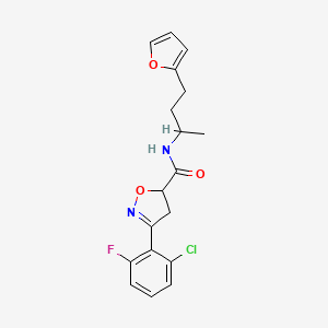 3-(2-chloro-6-fluorophenyl)-N-[3-(2-furyl)-1-methylpropyl]-4,5-dihydro-5-isoxazolecarboxamide