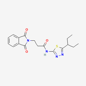 molecular formula C18H20N4O3S B4755523 3-(1,3-dioxo-1,3-dihydro-2H-isoindol-2-yl)-N-[5-(1-ethylpropyl)-1,3,4-thiadiazol-2-yl]propanamide 