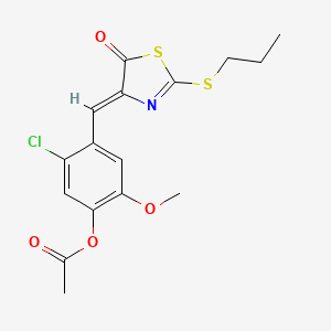 5-chloro-2-methoxy-4-{[5-oxo-2-(propylthio)-1,3-thiazol-4(5H)-ylidene]methyl}phenyl acetate
