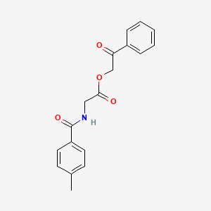 molecular formula C18H17NO4 B4755556 2-oxo-2-phenylethyl N-(4-methylbenzoyl)glycinate 