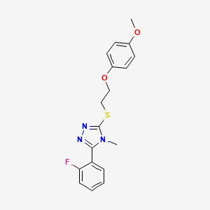 molecular formula C18H18FN3O2S B4755566 3-(2-fluorophenyl)-5-{[2-(4-methoxyphenoxy)ethyl]thio}-4-methyl-4H-1,2,4-triazole 