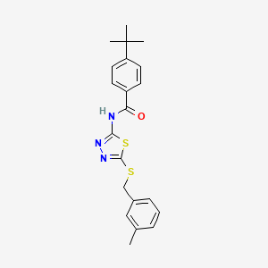 molecular formula C21H23N3OS2 B4755579 4-tert-butyl-N-{5-[(3-methylbenzyl)thio]-1,3,4-thiadiazol-2-yl}benzamide 