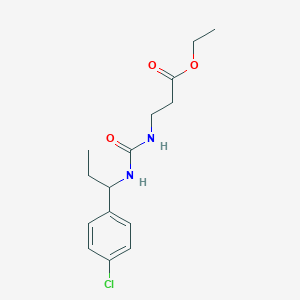 molecular formula C15H21ClN2O3 B4755597 ethyl N-({[1-(4-chlorophenyl)propyl]amino}carbonyl)-beta-alaninate 