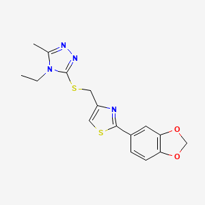 3-({[2-(1,3-benzodioxol-5-yl)-1,3-thiazol-4-yl]methyl}thio)-4-ethyl-5-methyl-4H-1,2,4-triazole