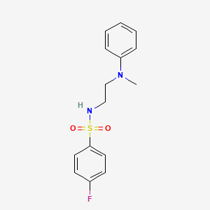 molecular formula C15H17FN2O2S B4755616 4-fluoro-N-{2-[methyl(phenyl)amino]ethyl}benzenesulfonamide 
