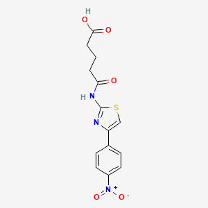 molecular formula C14H13N3O5S B4755656 5-{[4-(4-nitrophenyl)-1,3-thiazol-2-yl]amino}-5-oxopentanoic acid CAS No. 6099-68-9