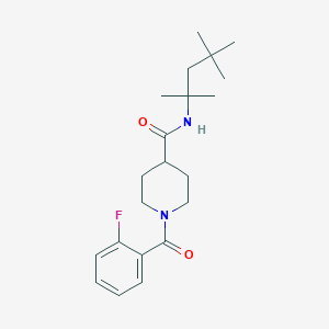 molecular formula C21H31FN2O2 B4755664 1-(2-fluorobenzoyl)-N-(1,1,3,3-tetramethylbutyl)-4-piperidinecarboxamide 
