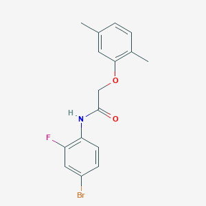 molecular formula C16H15BrFNO2 B4755692 N-(4-bromo-2-fluorophenyl)-2-(2,5-dimethylphenoxy)acetamide 