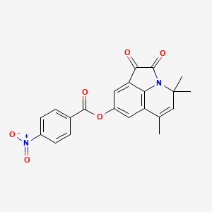 molecular formula C21H16N2O6 B4755693 4,4,6-trimethyl-1,2-dioxo-1,2-dihydro-4H-pyrrolo[3,2,1-ij]quinolin-8-yl 4-nitrobenzoate 
