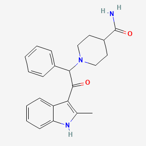 molecular formula C23H25N3O2 B4755715 1-[2-(2-methyl-1H-indol-3-yl)-2-oxo-1-phenylethyl]-4-piperidinecarboxamide 
