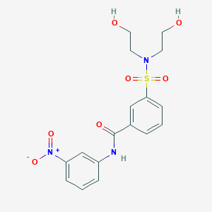 molecular formula C17H19N3O7S B4755726 3-{[bis(2-hydroxyethyl)amino]sulfonyl}-N-(3-nitrophenyl)benzamide 