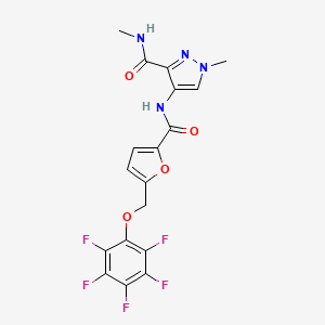 N,1-dimethyl-4-({5-[(pentafluorophenoxy)methyl]-2-furoyl}amino)-1H-pyrazole-3-carboxamide