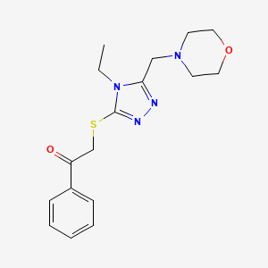 molecular formula C17H22N4O2S B4755734 2-{[4-ethyl-5-(4-morpholinylmethyl)-4H-1,2,4-triazol-3-yl]thio}-1-phenylethanone 