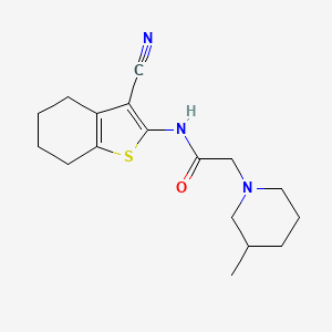 molecular formula C17H23N3OS B4755737 N-(3-cyano-4,5,6,7-tetrahydro-1-benzothien-2-yl)-2-(3-methyl-1-piperidinyl)acetamide 