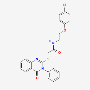 molecular formula C24H20ClN3O3S B4755756 N-[2-(4-chlorophenoxy)ethyl]-2-[(4-oxo-3-phenyl-3,4-dihydro-2-quinazolinyl)thio]acetamide 