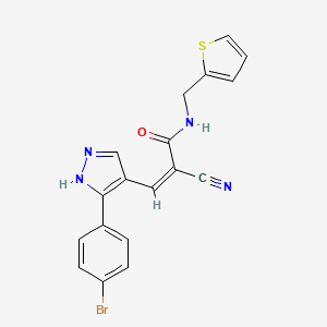 3-[3-(4-bromophenyl)-1H-pyrazol-4-yl]-2-cyano-N-(2-thienylmethyl)acrylamide