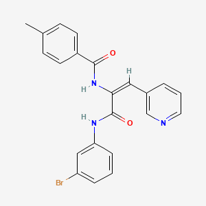 molecular formula C22H18BrN3O2 B4755786 N-[1-{[(3-bromophenyl)amino]carbonyl}-2-(3-pyridinyl)vinyl]-4-methylbenzamide 