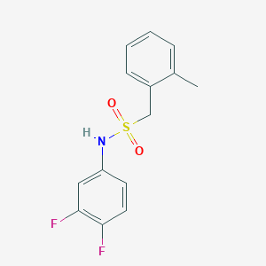 molecular formula C14H13F2NO2S B4755793 N-(3,4-difluorophenyl)-1-(2-methylphenyl)methanesulfonamide 