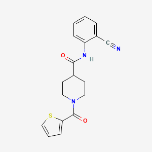 molecular formula C18H17N3O2S B4755803 N-(2-cyanophenyl)-1-(2-thienylcarbonyl)-4-piperidinecarboxamide 