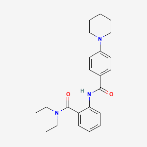 molecular formula C23H29N3O2 B4755816 N,N-diethyl-2-{[4-(1-piperidinyl)benzoyl]amino}benzamide 